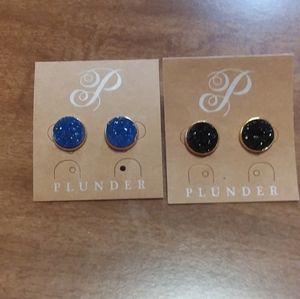 Plunder druzzy earrings 2 pair